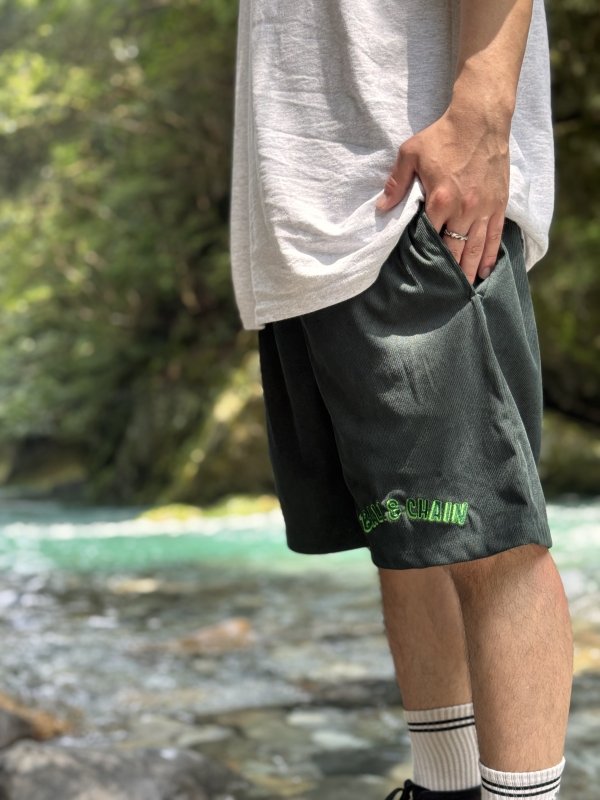 画像7: 送料無料 FUCKIN' MELLOW CLOTHING / "Hula Logo" designed by LOWHIDE コーデュロイ イージーショーツ ダークグリーン (7)
