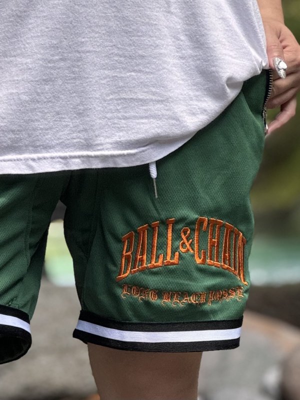 画像12: 送料無料 FUCKIN' MELLOW CLOTHING / Long Beach Posse artwork by PICTURE MOUSE バスケショーツ グリーン (12)