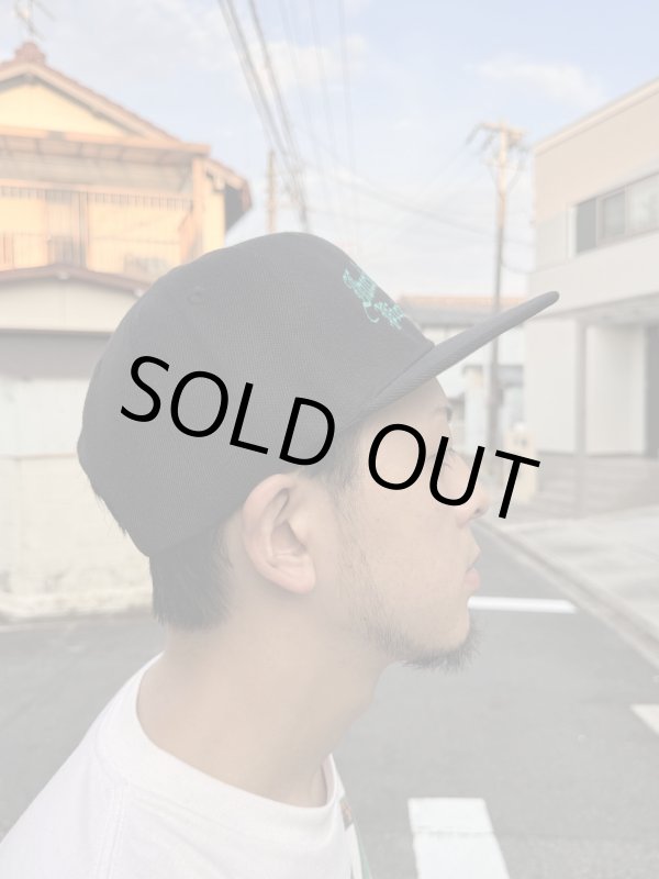 画像13: ラスト1枚で終了 FUCKIN' MELLOW CLOTHING x PICTURE MOUSE / スナップバックキャップ ブラック/グリーン (13)