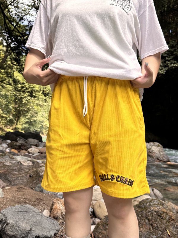 画像17: 送料無料 FUCKIN' MELLOW CLOTHING / "Hula Logo" designed by LOWHIDE コーデュロイ イージーショーツ イエロー (17)