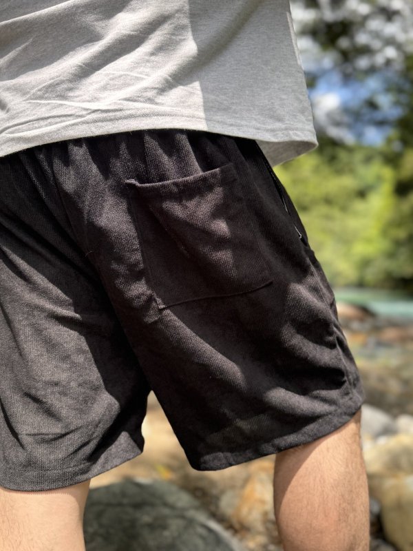 画像7: 送料無料 FUCKIN' MELLOW CLOTHING / "Hula Logo" designed by LOWHIDE コーデュロイ イージーショーツ ブラック (7)