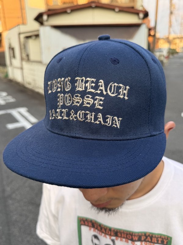 画像10: FUCKIN' MELLOW CLOTHING / Long Beach Posse スナップバックキャップ ネイビー/グレー (10)