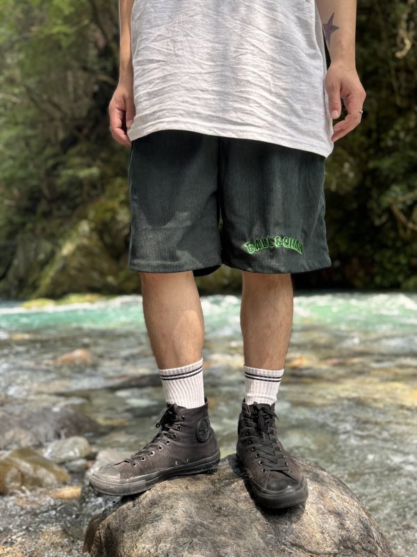 画像3: 送料無料 FUCKIN' MELLOW CLOTHING / "Hula Logo" designed by LOWHIDE コーデュロイ イージーショーツ ダークグリーン (3)