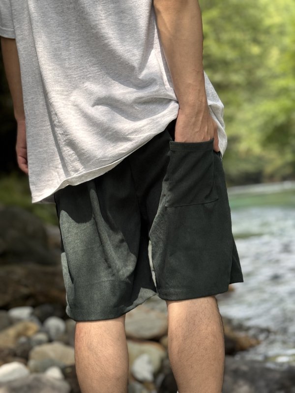 画像8: 送料無料 FUCKIN' MELLOW CLOTHING / "Hula Logo" designed by LOWHIDE コーデュロイ イージーショーツ ダークグリーン (8)