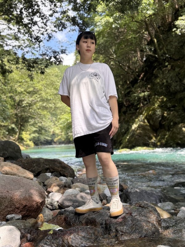 画像11: 送料無料 FUCKIN' MELLOW CLOTHING / "Hula Logo" designed by LOWHIDE コーデュロイ イージーショーツ ブラック (11)