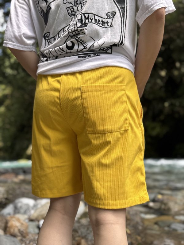 画像18: 送料無料 FUCKIN' MELLOW CLOTHING / "Hula Logo" designed by LOWHIDE コーデュロイ イージーショーツ イエロー (18)