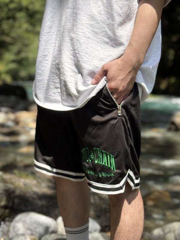 画像6: 送料無料 FUCKIN' MELLOW CLOTHING / Long Beach Posse artwork by PICTURE MOUSE バスケショーツ ブラック (6)