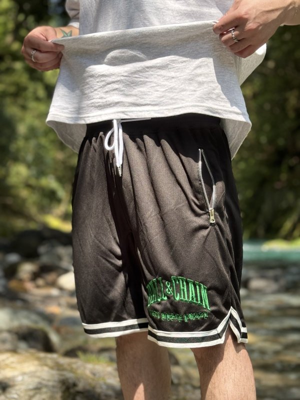 画像7: 送料無料 FUCKIN' MELLOW CLOTHING / Long Beach Posse artwork by PICTURE MOUSE バスケショーツ ブラック (7)