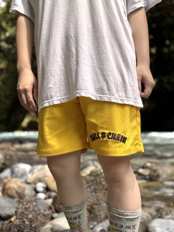 画像14: 送料無料 FUCKIN' MELLOW CLOTHING / "Hula Logo" designed by LOWHIDE コーデュロイ イージーショーツ イエロー (14)