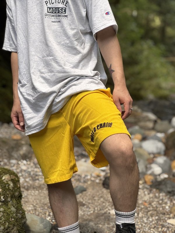 画像3: 送料無料 FUCKIN' MELLOW CLOTHING / "Hula Logo" designed by LOWHIDE コーデュロイ イージーショーツ イエロー (3)