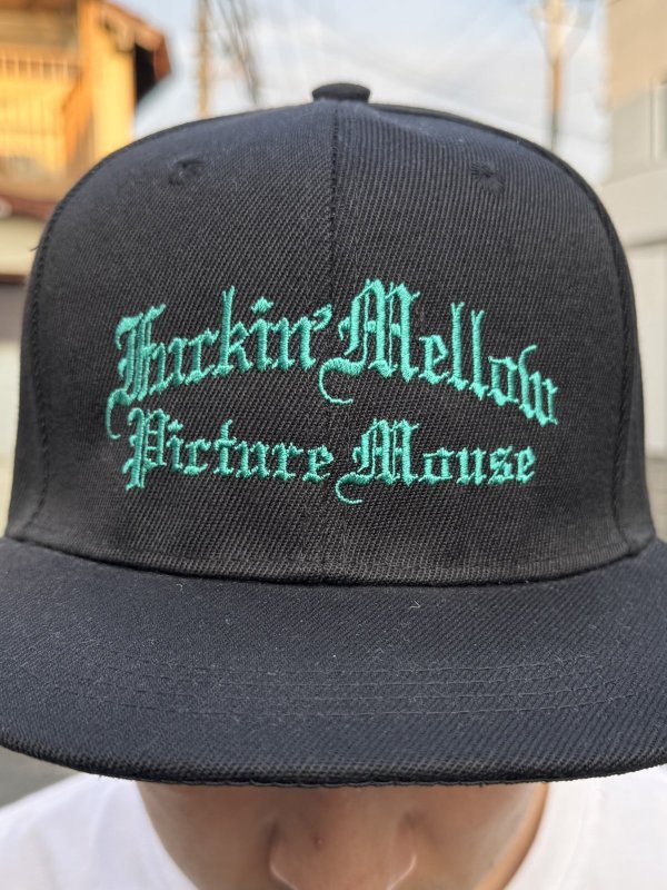 画像9: FUCKIN' MELLOW CLOTHING x PICTURE MOUSE / スナップバックキャップ ブラック/グリーン (9)