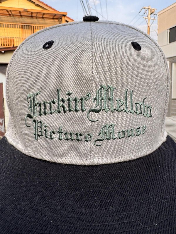 画像9: FUCKIN' MELLOW CLOTHING x PICTURE MOUSE / スナップバックキャップ グレー/グリーン (9)