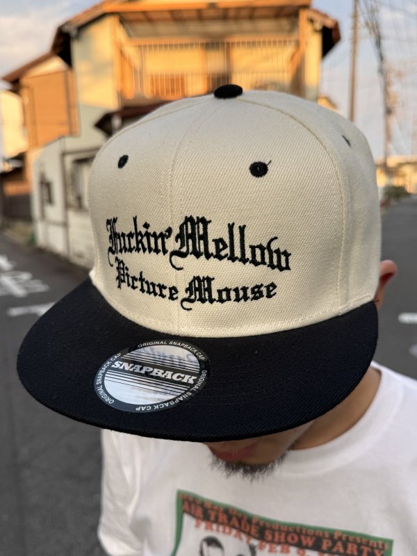画像10: FUCKIN' MELLOW CLOTHING x PICTURE MOUSE / スナップバックキャップ カーキ/ブラック (10)