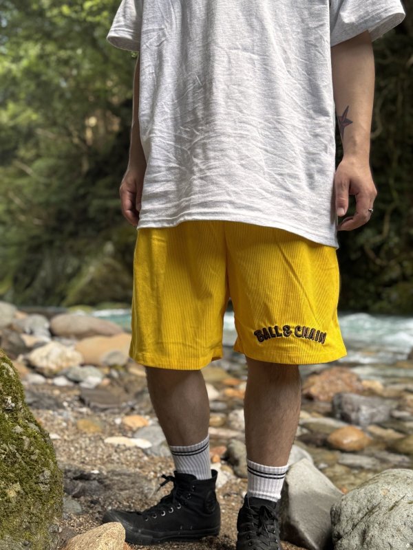 画像7: 送料無料 FUCKIN' MELLOW CLOTHING / "Hula Logo" designed by LOWHIDE コーデュロイ イージーショーツ イエロー (7)