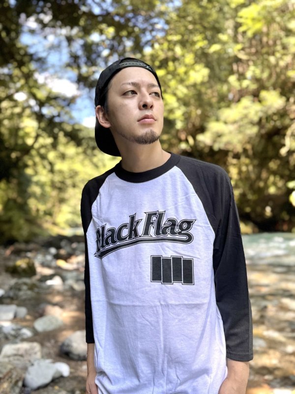 画像2: 送料無料 BLACK FLAG / Logo ラグラン七分Tシャツ SST Records Official (2)