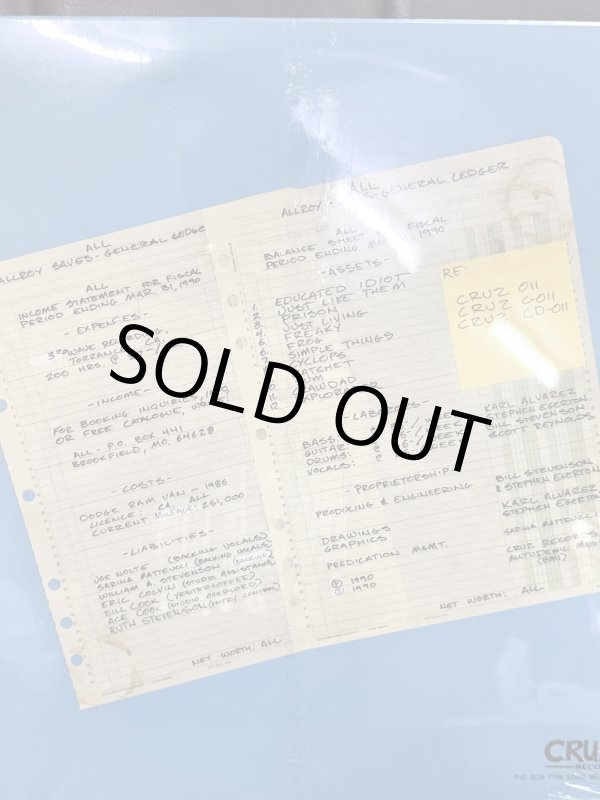 画像7: ラスト1枚 訳アリB品70％OFF  ALL / Allroy Saves 12インチ レコード SST Records Official 新品未開封 (7)