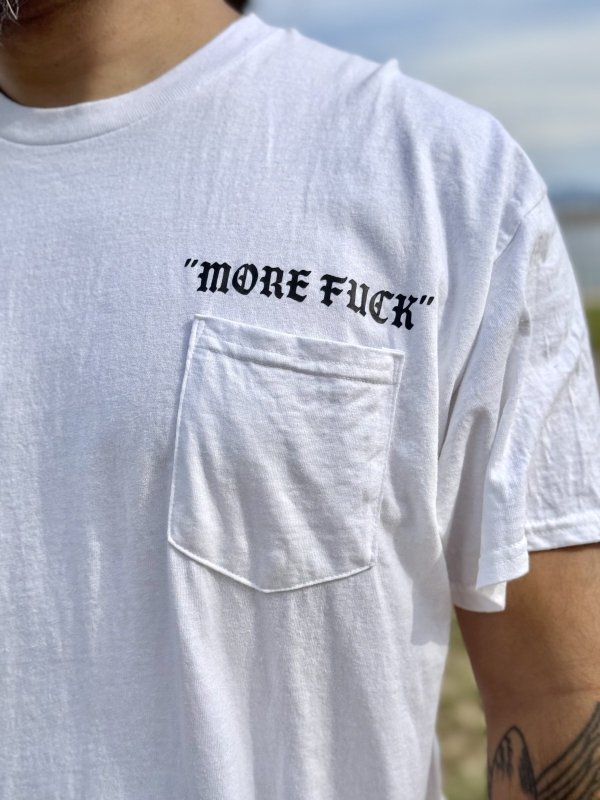 画像6: 送料無料 MORE FUCK / Opie Owl ポケットTシャツ ホワイト (6)