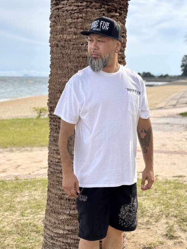 画像7: 送料無料 MORE FUCK / Opie Owl ポケットTシャツ ホワイト (7)