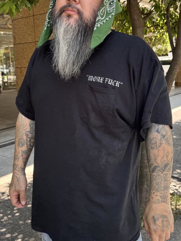 画像6: 送料無料 MORE FUCK / Opie Owl ポケットTシャツ ブラック (6)