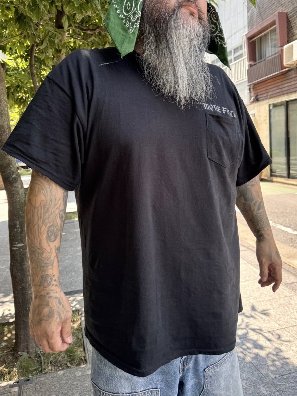 画像7: 送料無料 MORE FUCK / Opie Owl ポケットTシャツ ブラック (7)