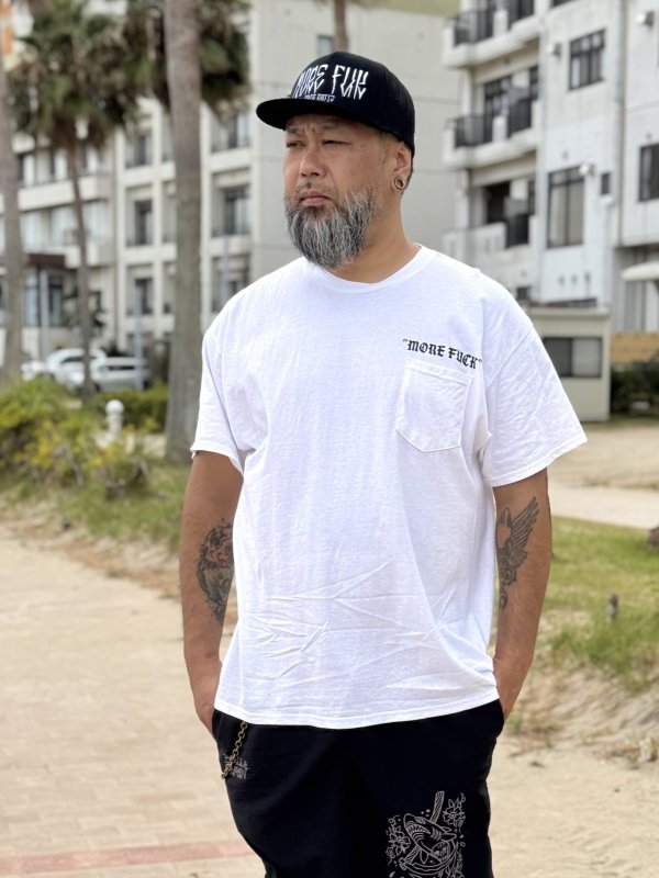 画像4: 送料無料 MORE FUCK / Opie Owl ポケットTシャツ ホワイト (4)