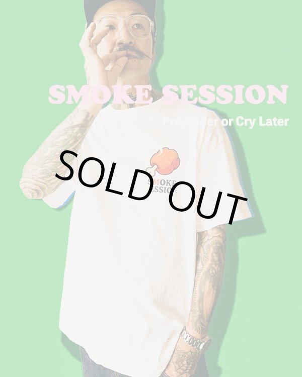 画像1: minos / SMOKE SESSION Tシャツ ホワイト (1)