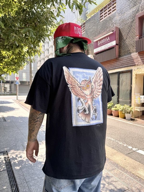 画像9: 送料無料 MORE FUCK / Opie Owl ポケットTシャツ ブラック (9)
