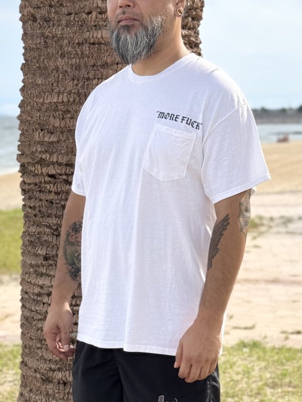 画像5: 送料無料 MORE FUCK / Opie Owl ポケットTシャツ ホワイト (5)