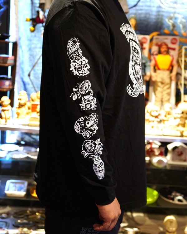 画像8: 送料無料 SK OLDIES x BALL&CHAIN Collaboration L/S T-shirts Designed by BLACKSTAR TATTOO JUN BLACK (8)