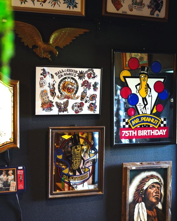 画像2: SK OLDIES x BALL&CHAIN Collaboration Tattoo Flash Designed by BLACKSTAR TATTOO JUN A3(420mm x 297mm) (2)