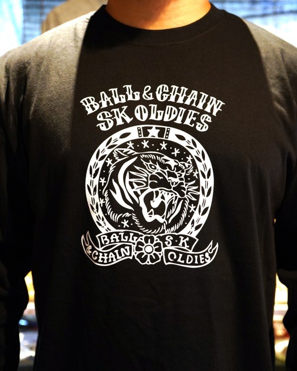 画像3: 送料無料 SK OLDIES x BALL&CHAIN Collaboration L/S T-shirts Designed by BLACKSTAR TATTOO JUN BLACK (3)