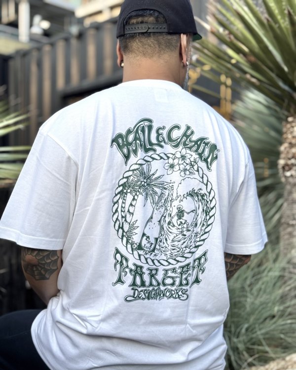 画像6: TARGET DESIGN WORKS x BALL&CHAIN / コラボTシャツ ホワイト (6)