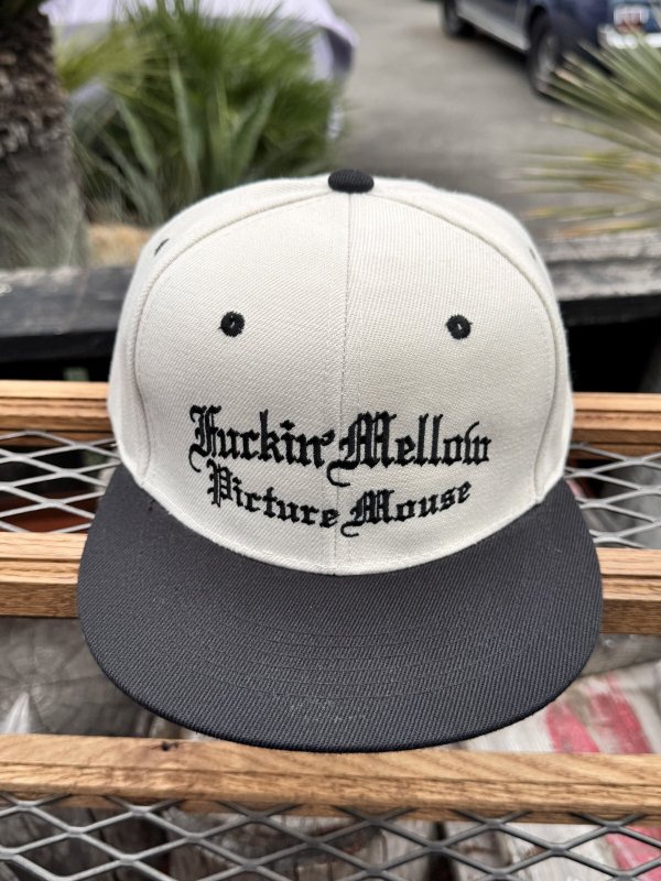 画像2: FUCKIN' MELLOW CLOTHING x PICTURE MOUSE / スナップバックキャップ カーキ/ブラック (2)