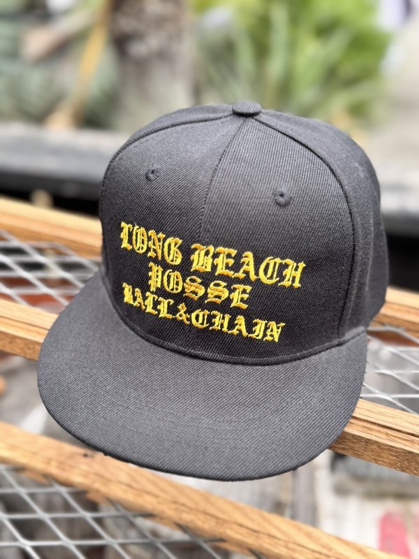 画像2: FUCKIN' MELLOW CLOTHING / Long Beach Posse スナップバックキャップ ブラック/ゴールド (2)