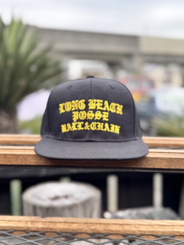 画像3: FUCKIN' MELLOW CLOTHING / Long Beach Posse スナップバックキャップ ブラック/ゴールド (3)