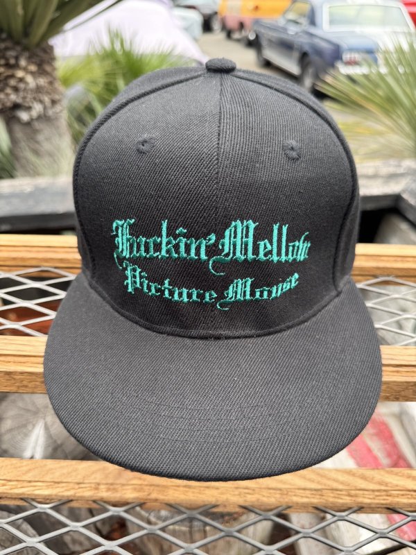 画像1: FUCKIN' MELLOW CLOTHING x PICTURE MOUSE / スナップバックキャップ ブラック/グリーン (1)