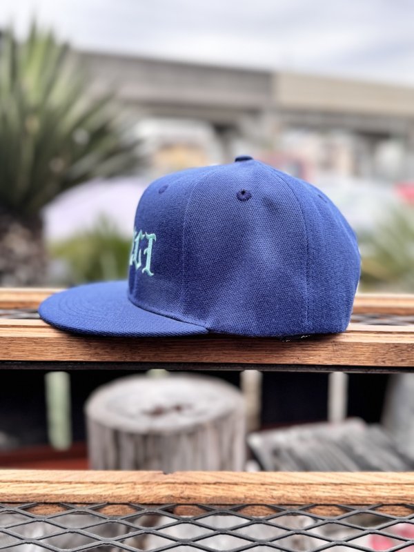 画像7: FUCKIN' MELLOW / RESPECT Artwork by WACKY  スナップバックキャップ ネイビー/ライトブルー (7)