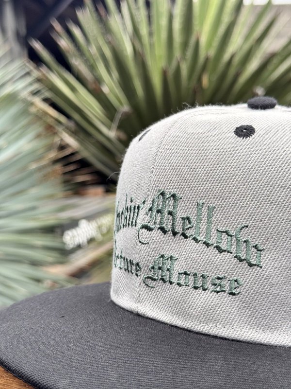 画像4: FUCKIN' MELLOW CLOTHING x PICTURE MOUSE / スナップバックキャップ グレー/グリーン (4)