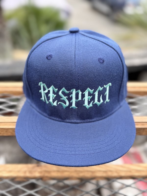 画像2: FUCKIN' MELLOW / RESPECT Artwork by WACKY  スナップバックキャップ ネイビー/ライトブルー (2)