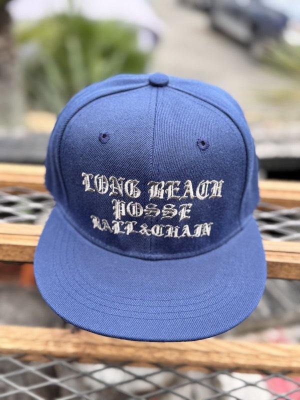 画像2: FUCKIN' MELLOW CLOTHING / Long Beach Posse スナップバックキャップ ネイビー/グレー (2)