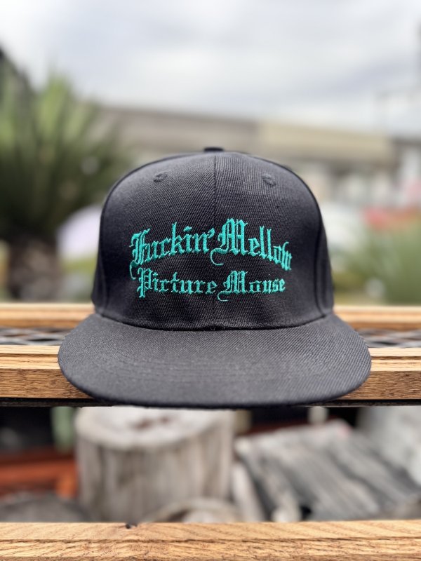 画像3: FUCKIN' MELLOW CLOTHING x PICTURE MOUSE / スナップバックキャップ ブラック/グリーン (3)