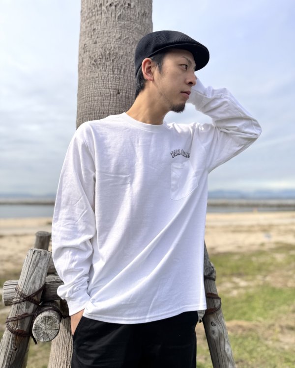 画像10: 送料無料 FUCKIN' MELLOW CLOTHING / Hula Girl Artwork by LOWHIDE 長袖ポケットＴシャツ WHITE (10)