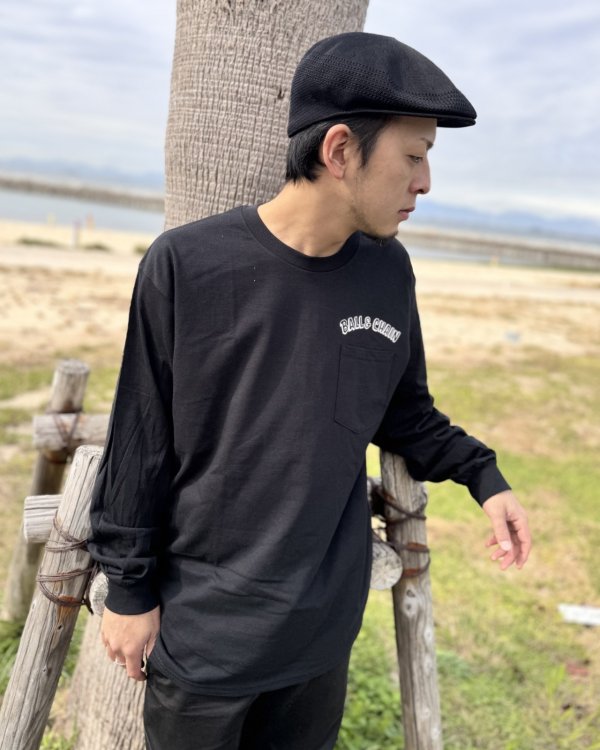 画像8: 送料無料 FUCKIN' MELLOW CLOTHING / Hula Girl Artwork by LOWHIDE 長袖ポケットＴシャツ BLACK (8)