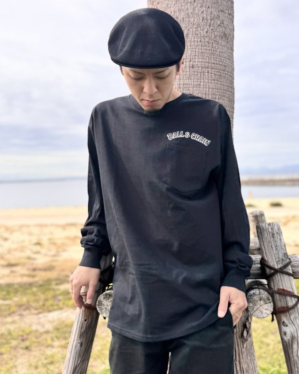 画像9: 送料無料 FUCKIN' MELLOW CLOTHING / Hula Girl Artwork by LOWHIDE 長袖ポケットＴシャツ BLACK (9)