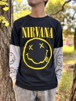画像3: 送料無料 NIRVANA / Yellow Happy Face 長袖Tシャツ BLACK/GREY (3)