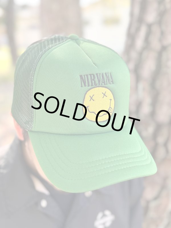 画像5: ラスト1枚で終了 NIRVANA / Logo & Happy Face メッシュキャップ GREEN (5)