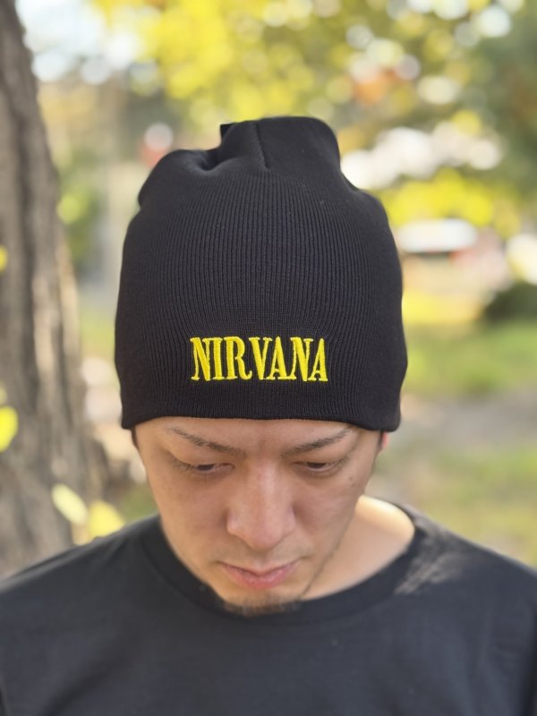 画像3: NIRVANA / Happy Face ニットキャップ BLACK (3)