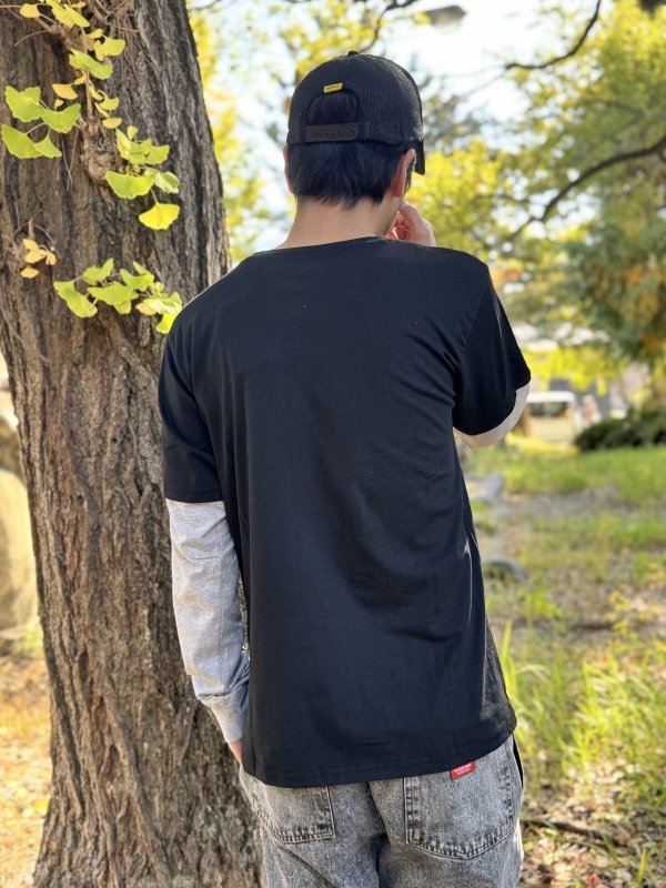 画像9: 送料無料 NIRVANA / Yellow Happy Face 長袖Tシャツ BLACK/GREY (9)