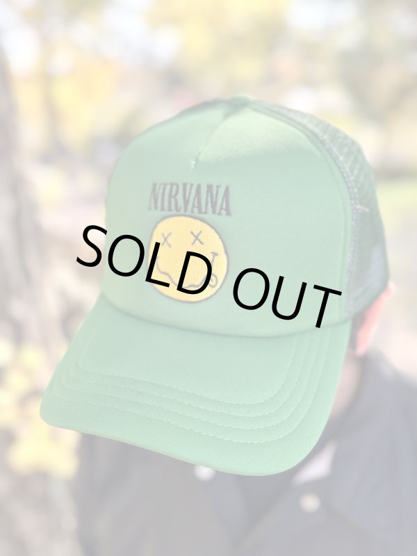 画像3: ラスト1枚で終了 NIRVANA / Logo & Happy Face メッシュキャップ GREEN (3)