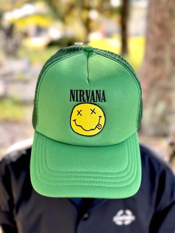 画像4: NIRVANA / Logo & Happy Face メッシュキャップ GREEN (4)